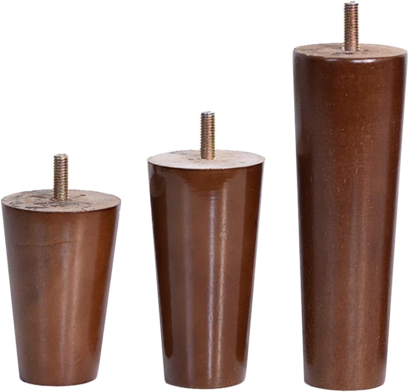 Juego de 4 husillos de Madera Maciza para Muebles, Rosca M10, de Madera de Nogal, cónicos, de Repuesto para sofá, Mesa y sillas (Rectos, 60 cm/23,6 Pulgadas)