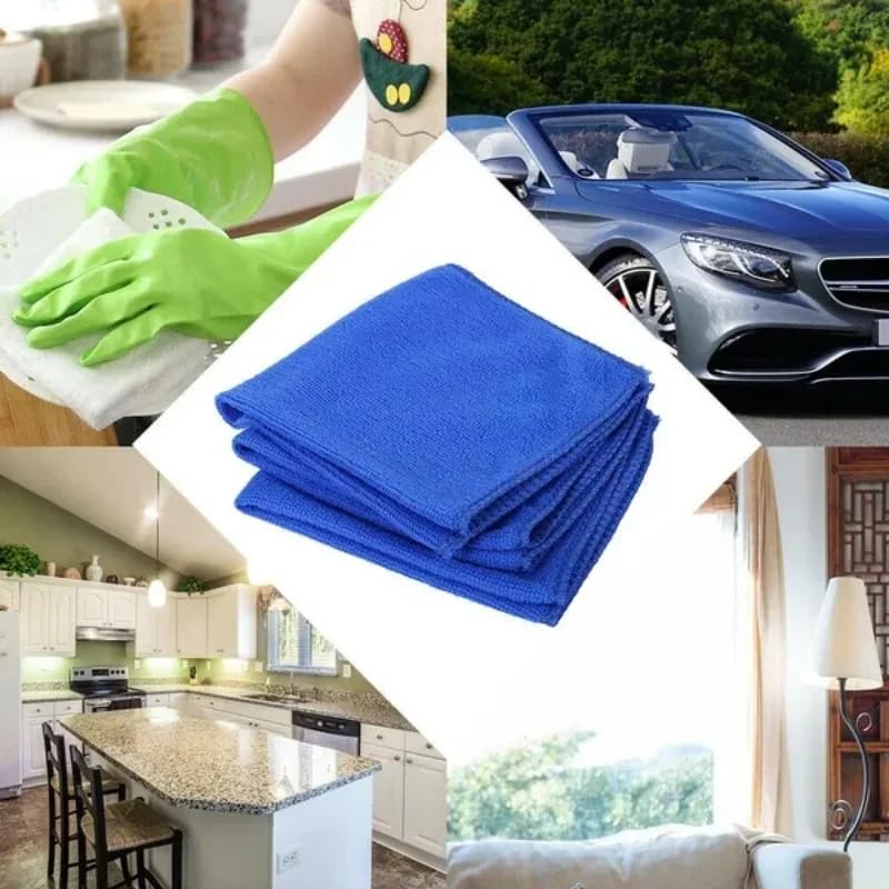 Asciugamani in microfibra per lavaggio auto, panno morbido per asciugatura, orlatura asciugamano per lavaggio acqua, aspirazione, spolverino, strumenti per la pulizia dell'auto, 30 x 30 cm,
