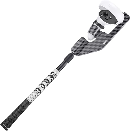 VR Golf Club Handle Accessories Compatible with Meta Oculus Quest 2 Adjustable Virtual Reality Golf Club Attachment Adapter for Family Children
