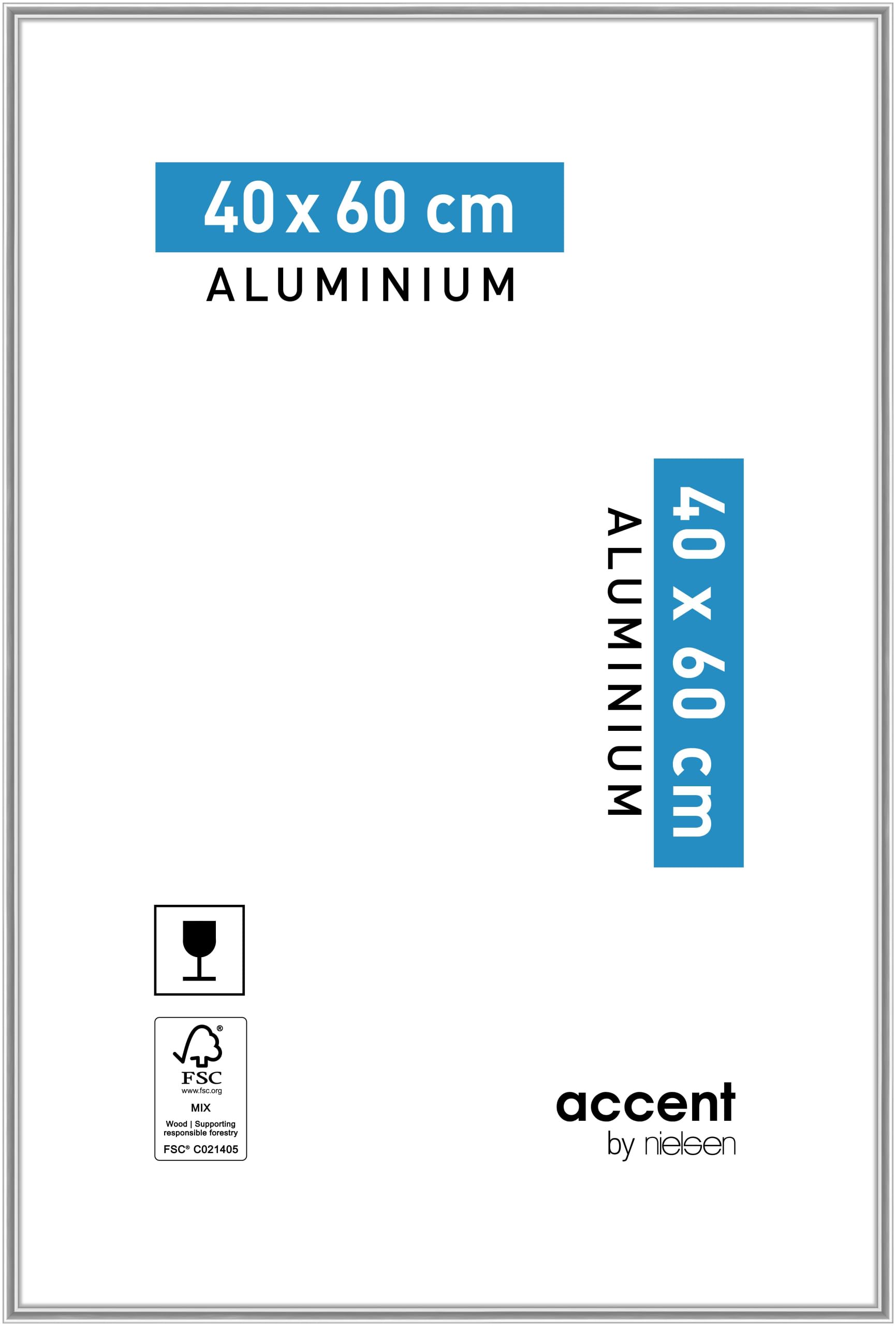 Cadre photo Accent by Nielsen 40x60 cm en aluminium argent brillant