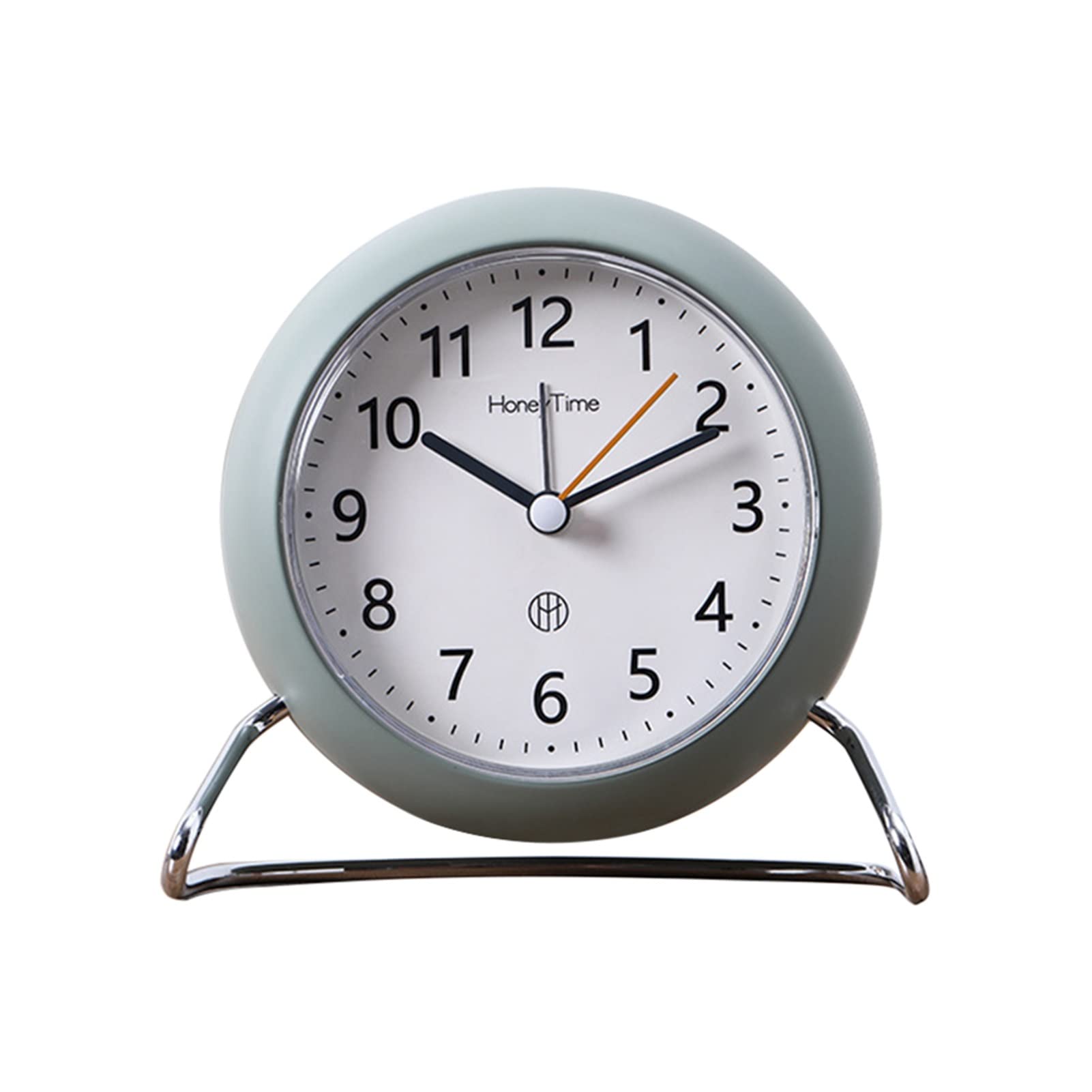 HRWLY Alarm Clock With Night Light Silent Office for Bedroom Kitchen Desktop Round Battery Operated Metal Analog(black-Soul Eater1)