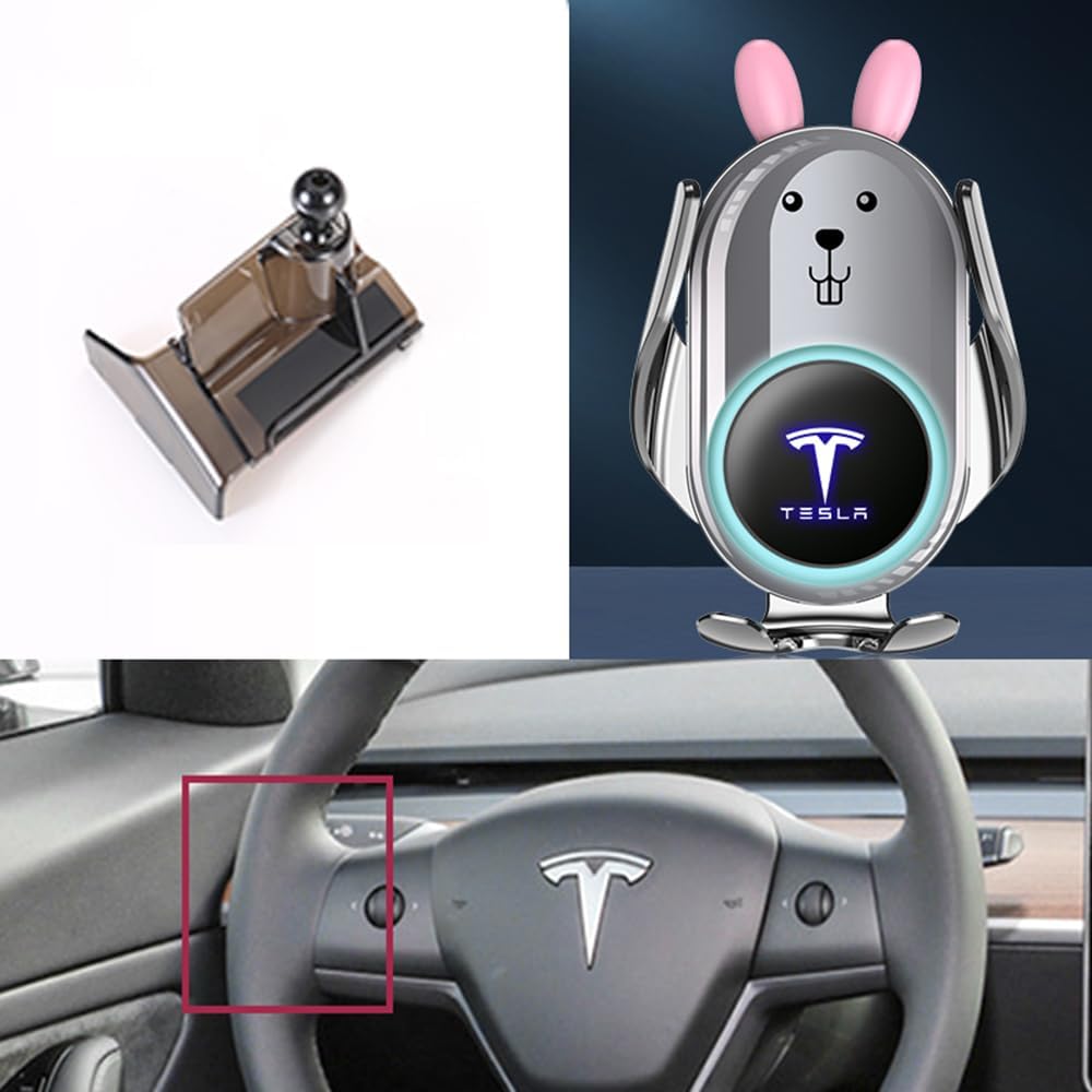 Soporte Móvil Coche,Soporte Móvil Coche para el Salpicadero Rejillas de Aire y Parabrisas para Tesla Model 3 2020 2021 2022 2023 2024.,A-Pink