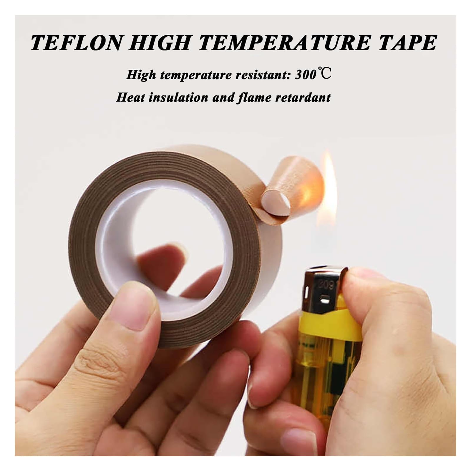 Nastro isolante in PTFE, spessore 0,13 mm/0,18 mm, rotolo da 10 m, nastro in tessuto di teflon, resistente alle alte temperature (300 °C) | Larghezza 10 mm-300 mm | Nastro resistente al calore for uso