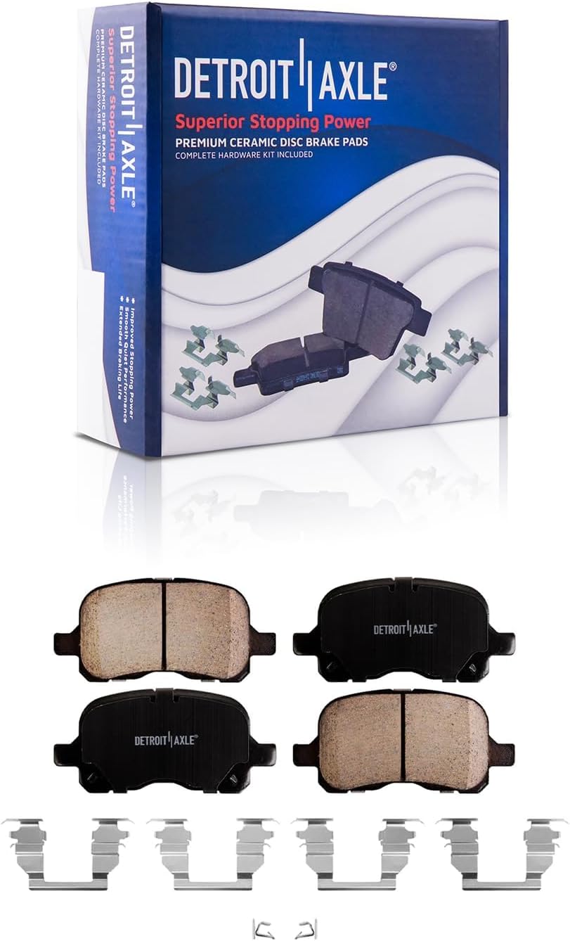 Detroit Axle - Front Brake Kit for 98-02 Chevrolet Prizm Toyota Corolla Disc Brakes Rotors 1998 1999 2000 2001 2002 Ceramic Brake Pads Replacement