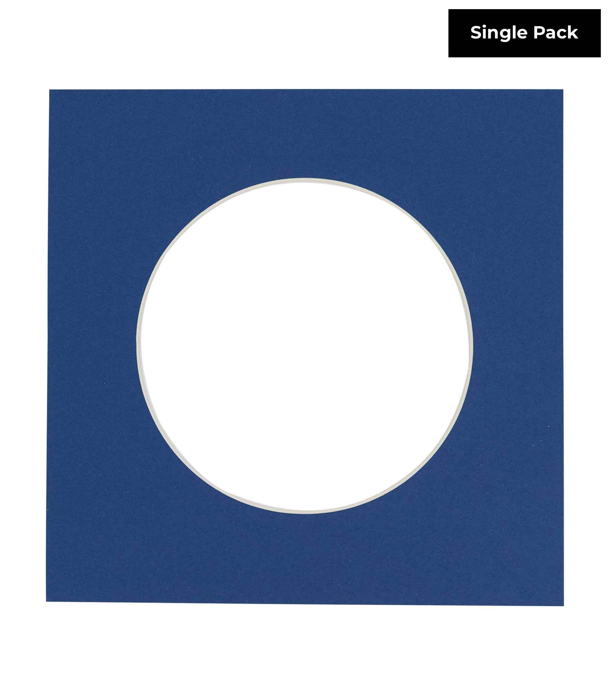 CountryArtHouse Bottle Blue Acid Free 16x16 Circle Picture Frame Mat with White Core Bevel Cut for 12x12 Pictures - Fits 16x16 Frame - Pack of 1 Matboard