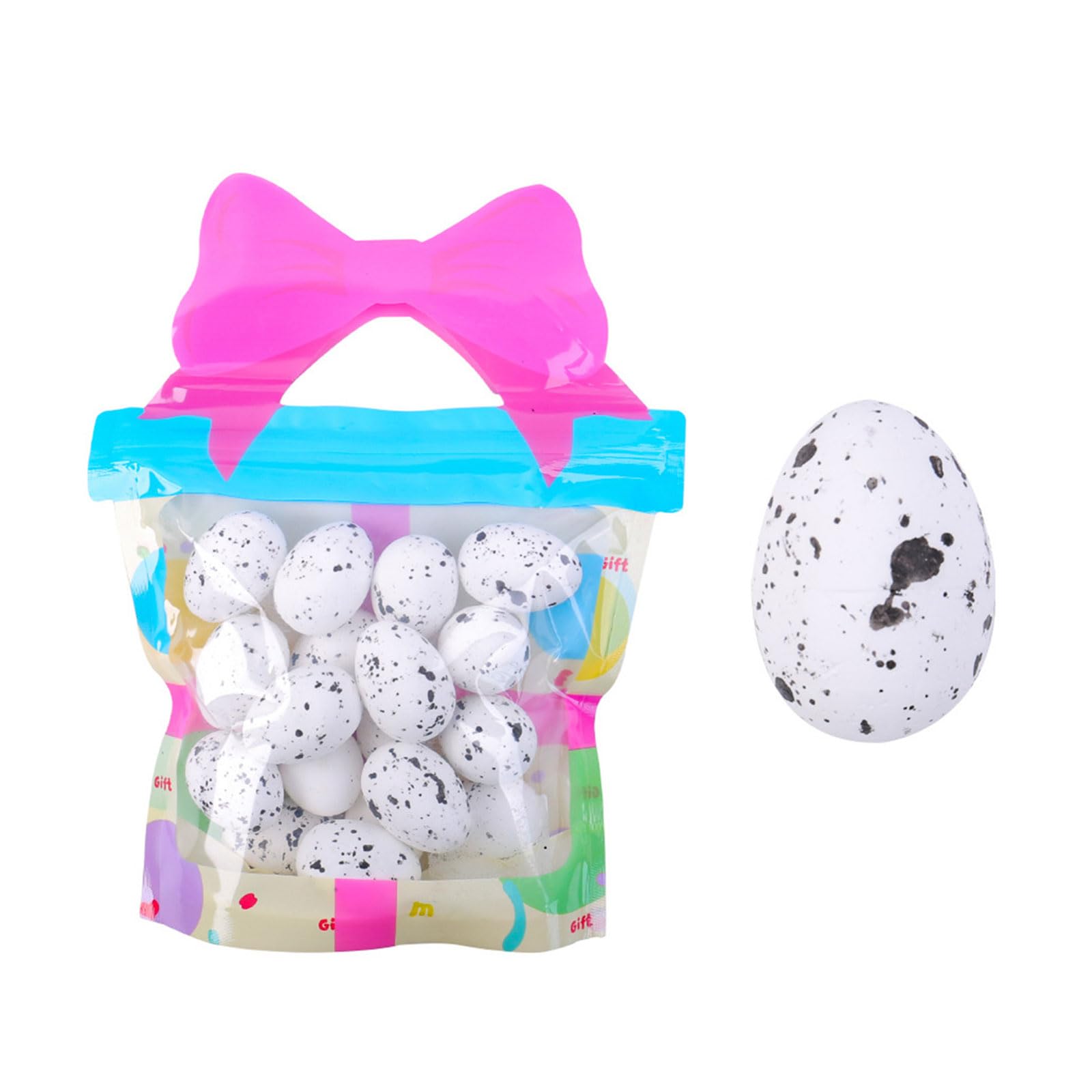 Jazuaiao 18Pcs Colorful Speckled Eggs Ornament Small Foam Eggs Party Basket Fillers for Home Decoration Spring Parties Supplies Craft