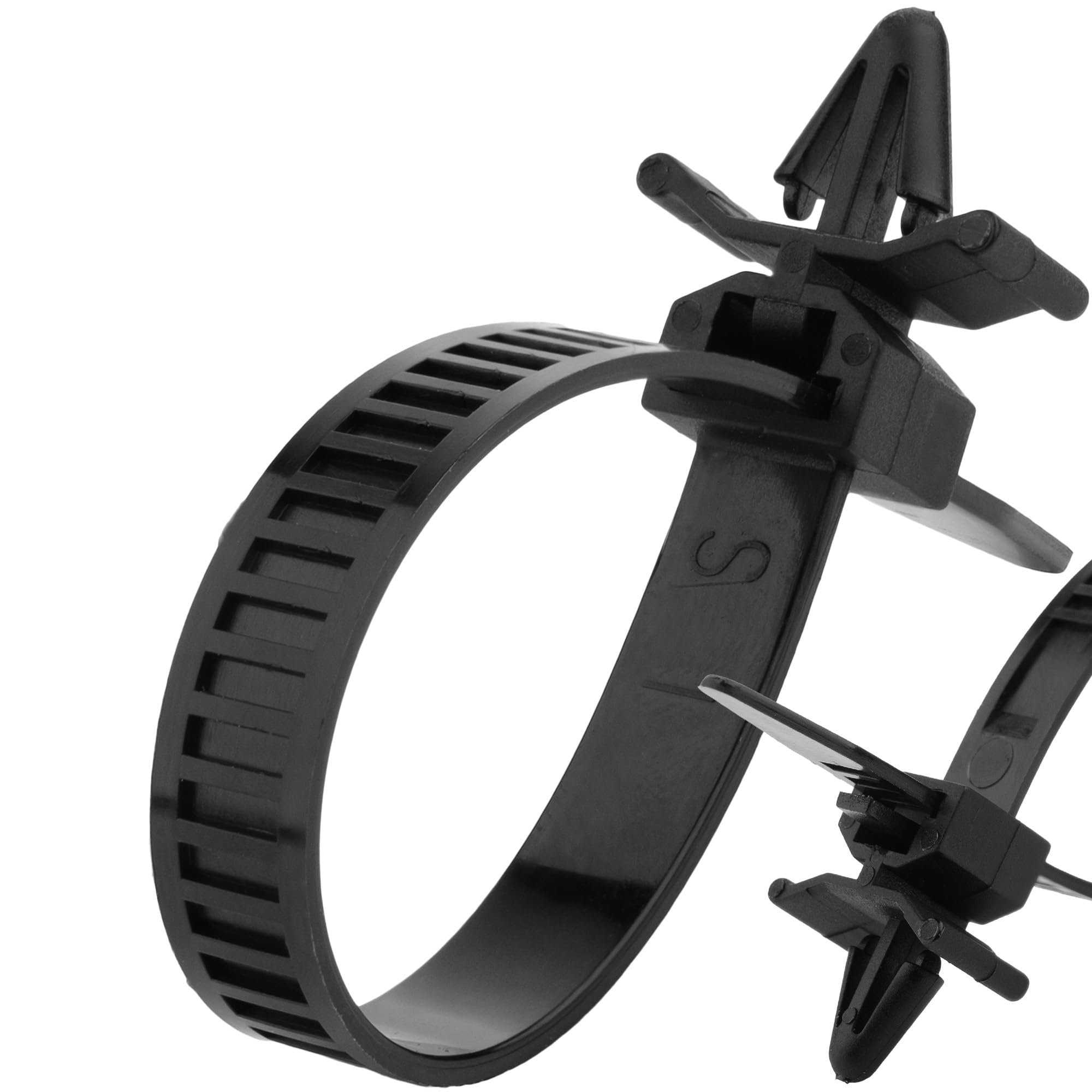 Boltza Black Push Mount Releasable Cable Ties, 150Mm X 8Mm Nylon Zip Ties, Reusable Zip Ties With Panel Clip, Cable Tie Mount For Secure Wire Management (20)