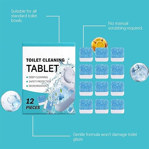 Miniatura 7 de Automatic Toilet Bowl Cleaner Tablets-12 Tablets Blue Toilet Tank Cleaner Tablets for Toiletbowl Freshener & Toiletdeodorizer,Smell Eliminator Heavy