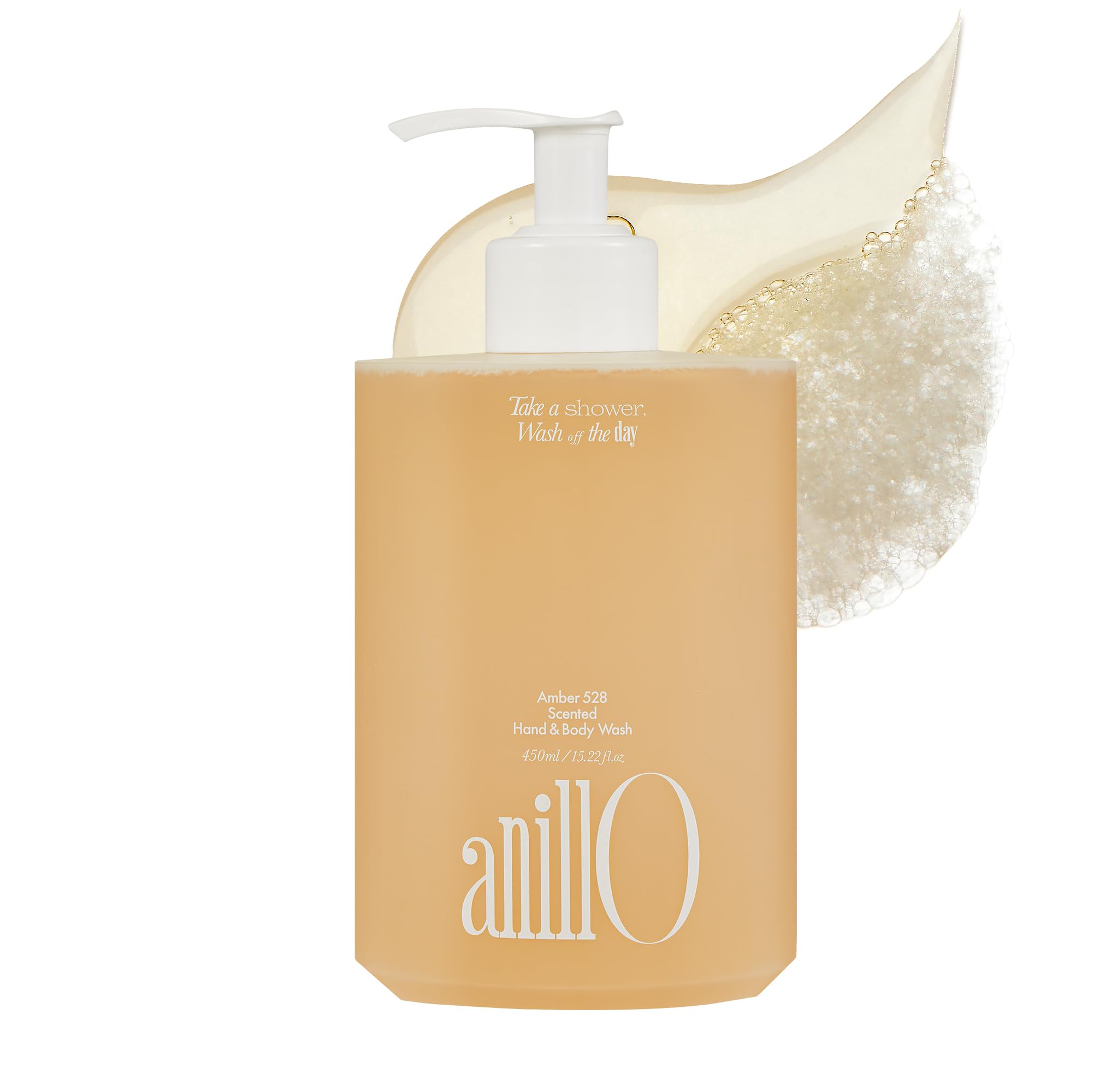 anillO Amber528 Body Wash – Vegan, Sulfate-Free Cleanser with Yuzu & Amber, Hydrating & Soothing, pH-Balanced, Gentle for All Skin Types, Subtle Scent (450ml)