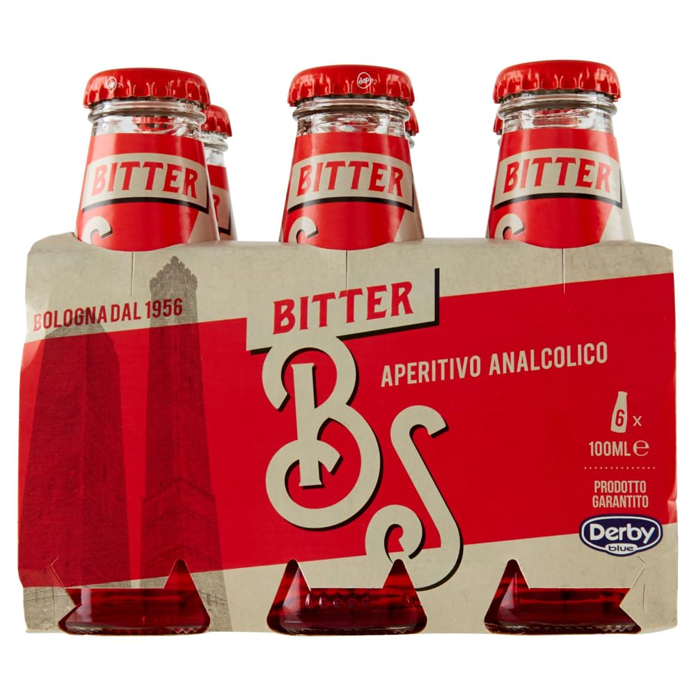 Bitter Salfa Lot de 24 bouteilles jetables en verre pour apéritif italien sans alcool 10 cl + 1 boîte de thé glacé San Benedetto au citron sans sucre 330 ml