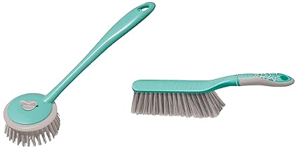 Spotzero by Milton Kitchen Cleaning Handy Sink Brush (Aqua Green) & General Cleaning Daily Duster (Aqua Green) Combo
