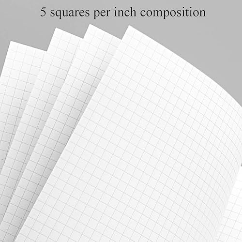 Miniatura 3 de SHININGSOUL - Cuaderno de espiral de papel de cuadrícula de 8.5 x 11 pulgadas, cuaderno de espiral de papel de gráfico A4 de 3.88ozm de grosor,