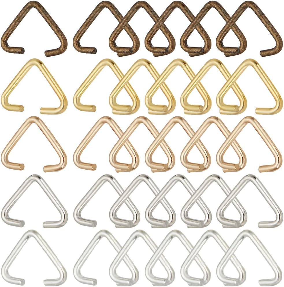 1 Box 1000Pcs Triangle Open Ring 10mm Iron Pinch Clip Bails Hang Drops Silver Metal Pinch Bail Connectors Jump Split Rings for Jewelry Findings Earrings Bracelet Necklace Keychain DIY Crafts