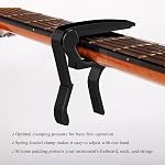Guitar Capo for Acoustic, Classical, Electric Guitars, Ukulele, Mandolin, Banjo, and other string musical instruments, Quick Release, Memory Silicone Pad, Buzzing-Free (Black & Black)