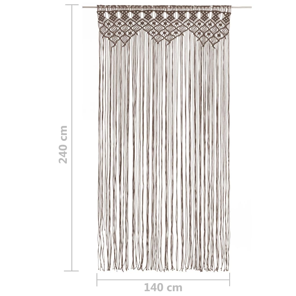 Tomostar Rideau Macramé, Tapisserie Murale Rideau de Porte Taupe 140x240 cm Coton