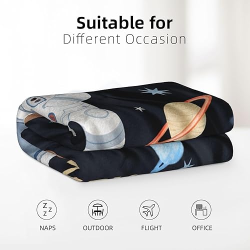 Miniatura 3 de Manta espacial personalizada para niños, manta con nombre personalizada para niños y niñas, manta de astronauta personalizada, regalo para