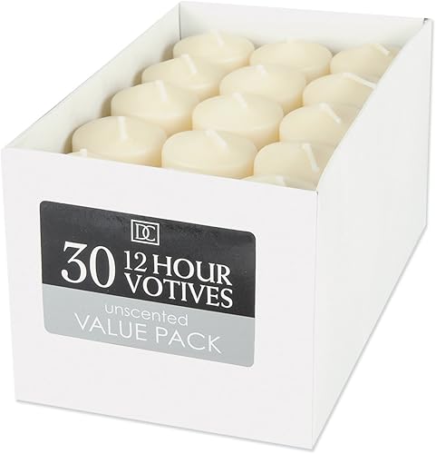 Velas votivas 12 horas de duraciĂłn sin aroma 13 x 18 pulgadas paquete con 30 unidades Velas votivas 12 horas de duraciĂłn sin aroma 13 x 18 pulgadas paquete con 30 unidades