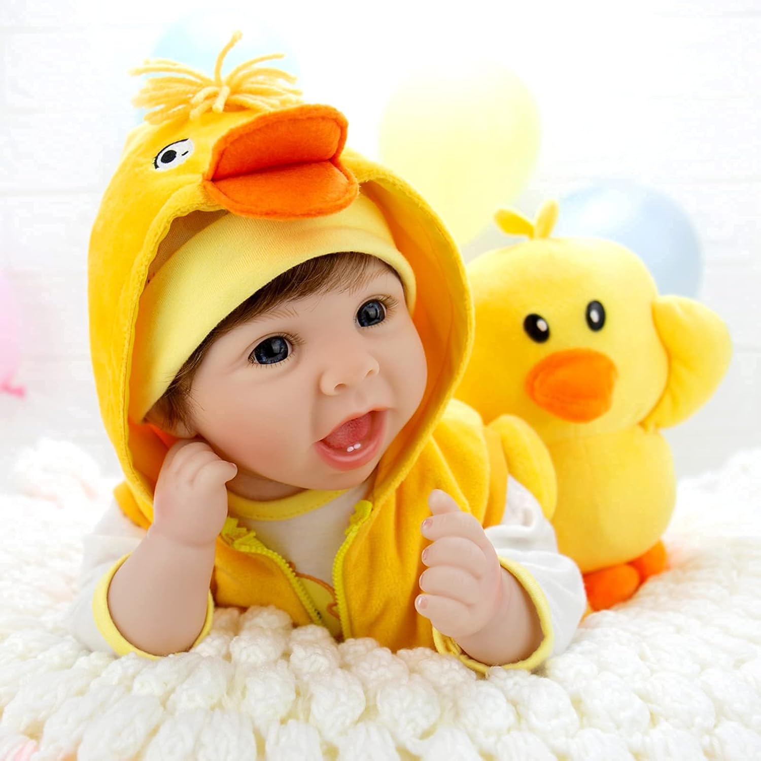 Get Special Price Milidool Reborn Baby Dolls, Realistic Newborn Baby Dolls, 22 inch Lifelike Weighted Cloth Body Baby Dolls Girl with Duck Toy & Gift Box