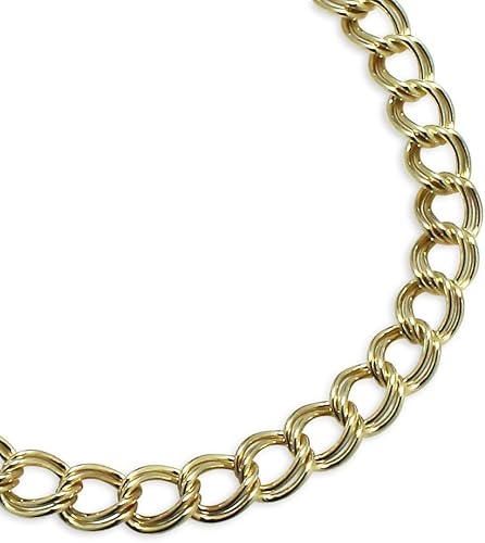 Miniatura 2 de Hoops & Loops Pulsera italiana de plata de ley 925 de 0.236 in de doble eslabón para dijes, 6 34-7 pulgadas, mujeres, hombres, adolescentes, niñas,