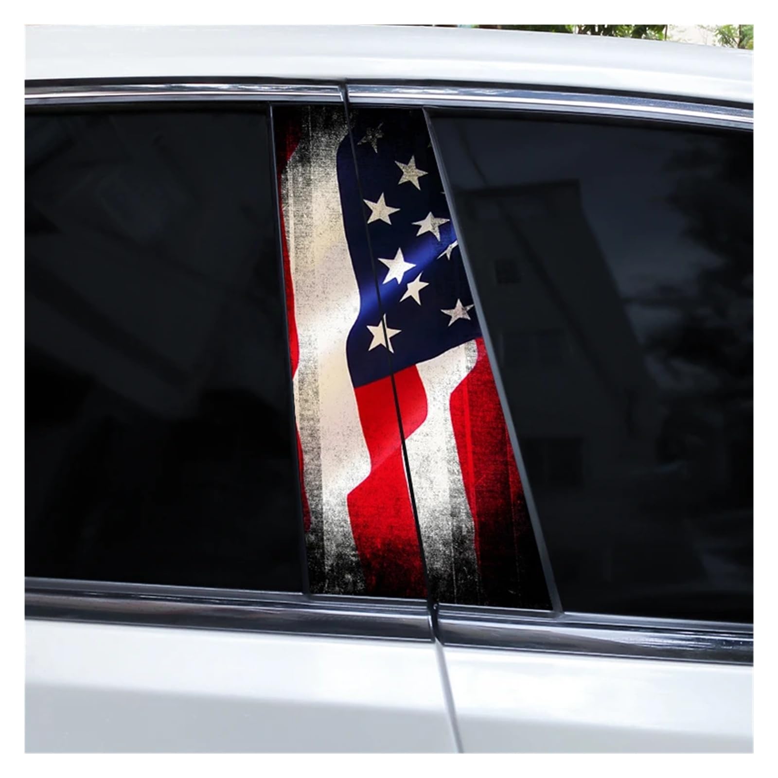 Car Side Decals 2pcs Star Spangled Soul Car B-Pillar Sticker Waterproof Scratch-Resistant Vinyl Center Column Decal(Style A)