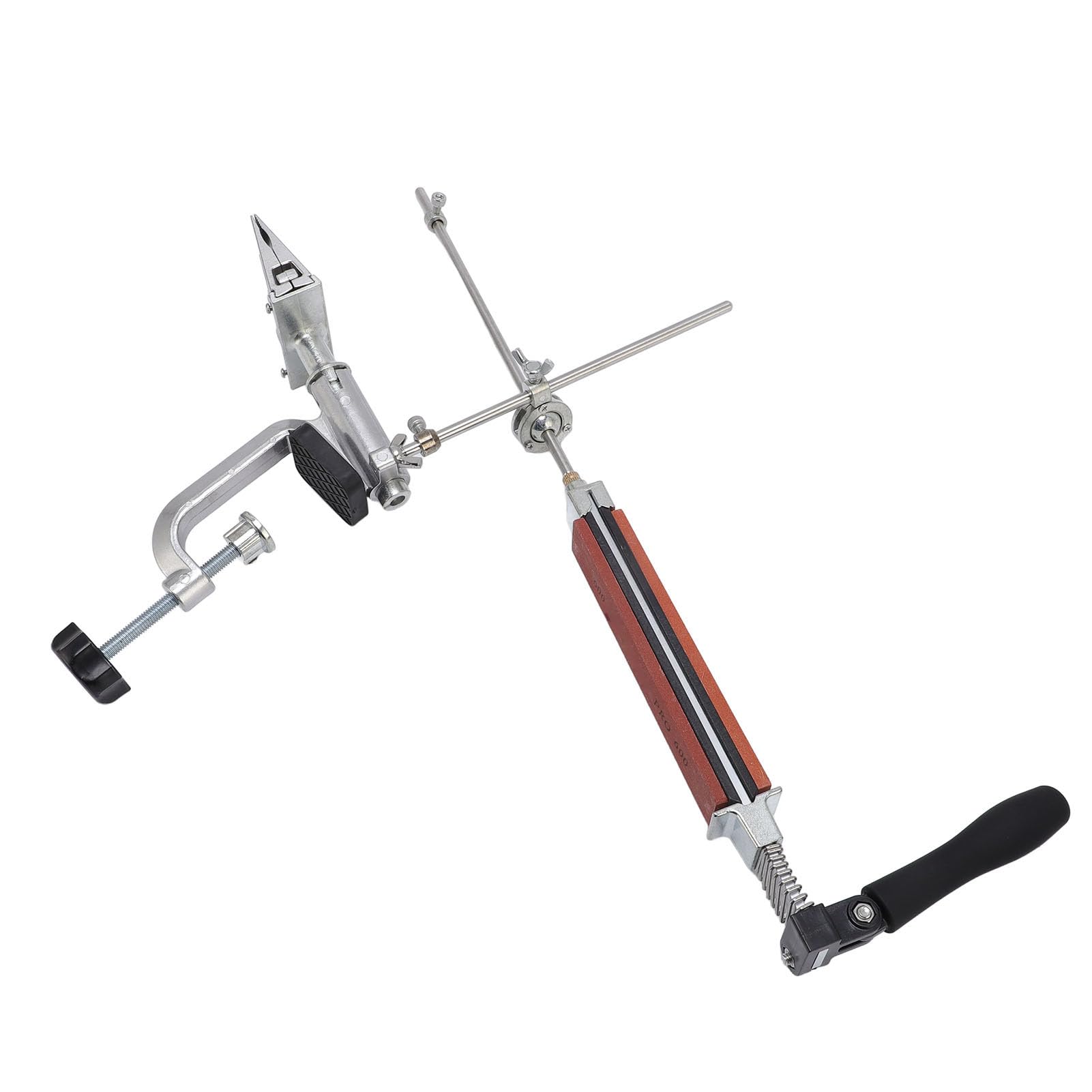 Cocoarm Kit Affilacoltelli Ad Angolo Fisso Affilacoltelli Ad Angolo Fisso in Lega di Alluminio con Design Flip a 360 Gradi 4 Pietre di Corindone Bianche Morsetto Regolabile per Utensili da Cucina e