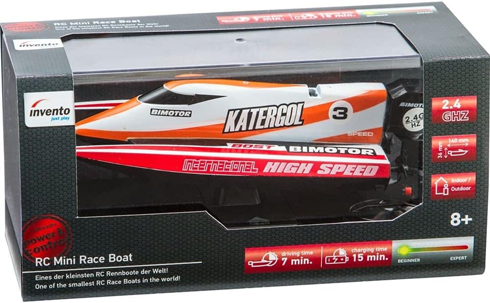 Invento just play RC Mini Race Boat Red - 2.4 Ghz