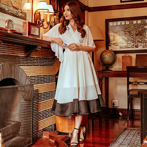 CHICWISH Women's Swing in The Breeze Black and White Organza Midi Prom Party Skirt4