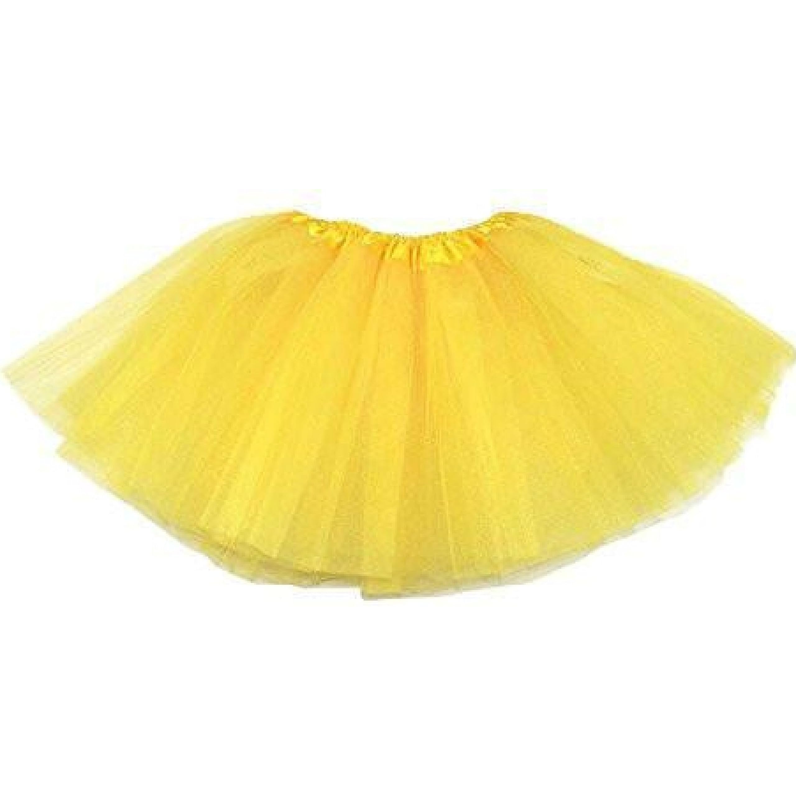 Lizzy | Tutu Skirt | Adult, Yellow, 3-Layered Tulle | Elastic Waistband, Lightweight, Breathable, Vibrant Colour | Suitable for Fancy Dress, Hen Parties, Halloween