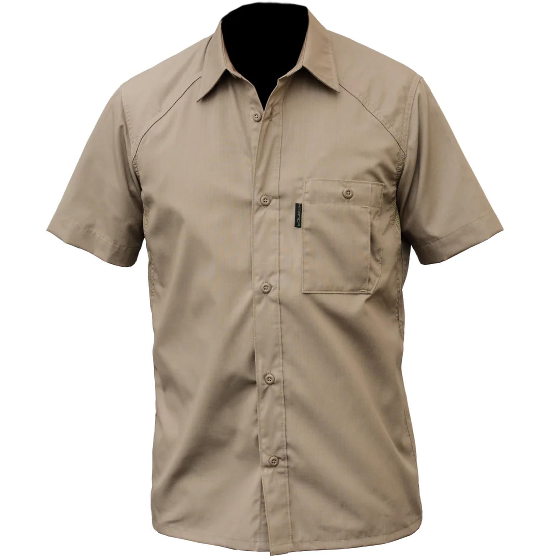 Kitanica Men's Short Sleeve Vented Shirt - Breathable Durable Rip Stop Athletic Tactical Hiking Button Down w/Chest Pocket