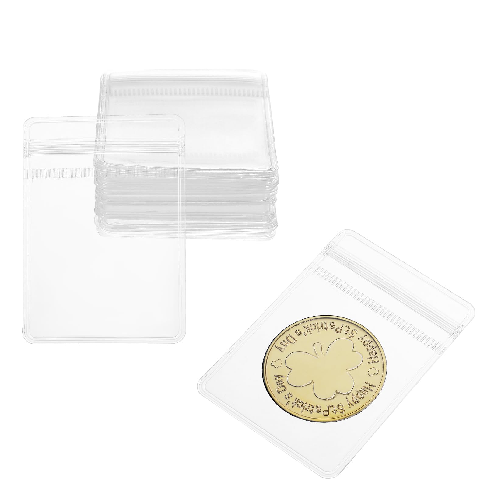 Münzhüllen Mit Klappdeckel – 20 Stück, 5,2x5,5 Cm, Transparent, Aus PVC, Für Sammler & Schmuck