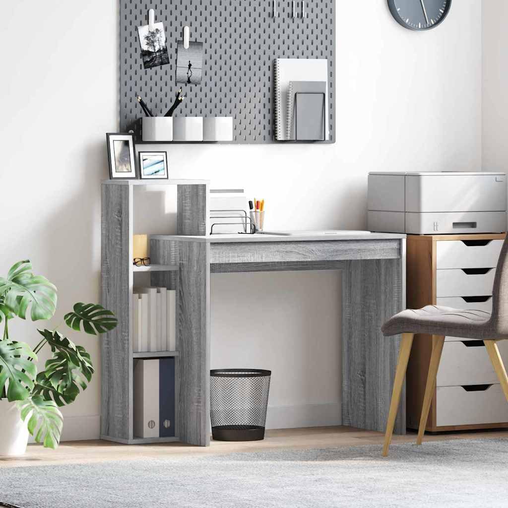 Bureau gain de place gris Sonoma pour le télétravail et les petits espaces