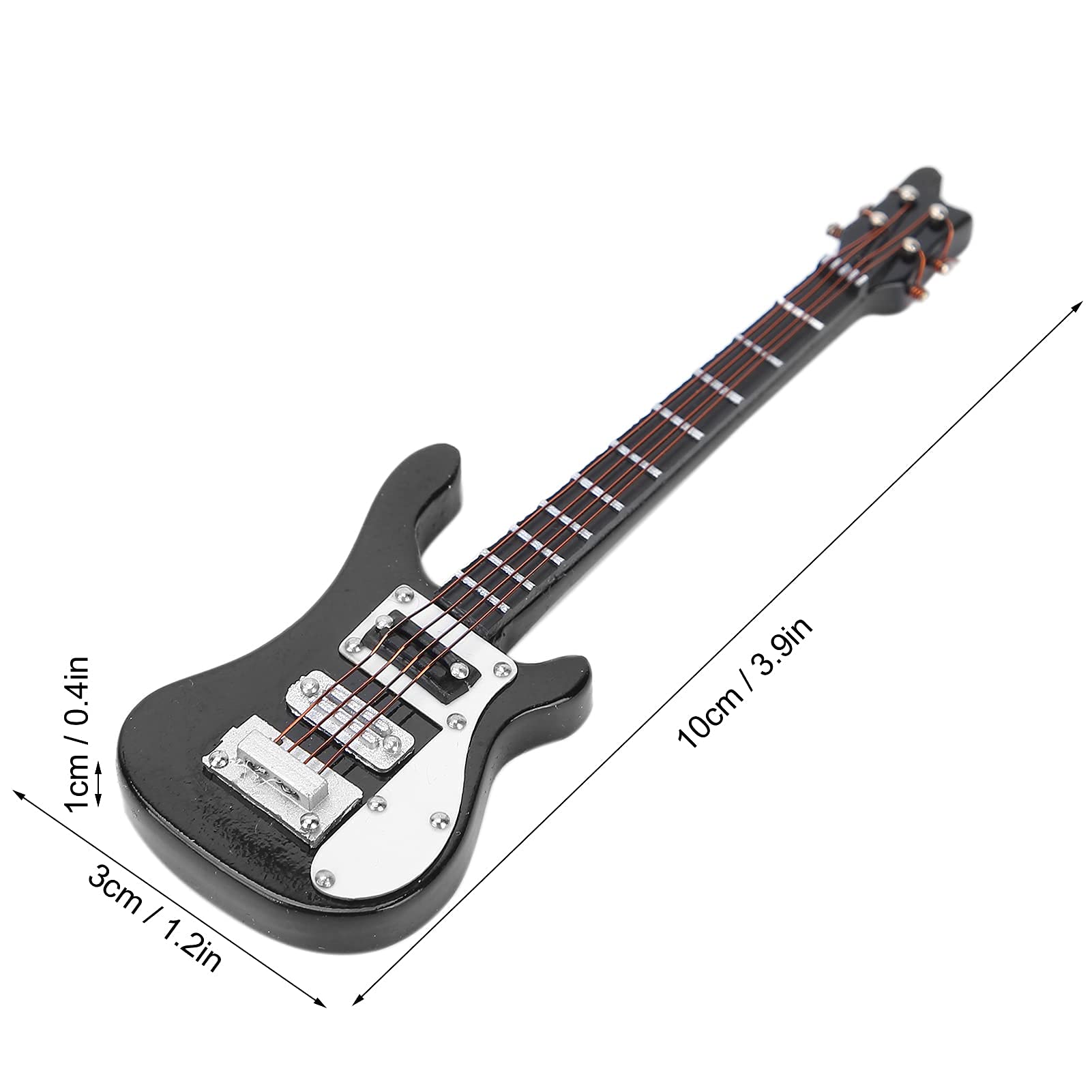 Wooden Miniature Electric Guitar with Stand and Case, Mini Guitar Model Miniature Guitar Ornament for Home Miniature Dollhouse (Black) - Image 4