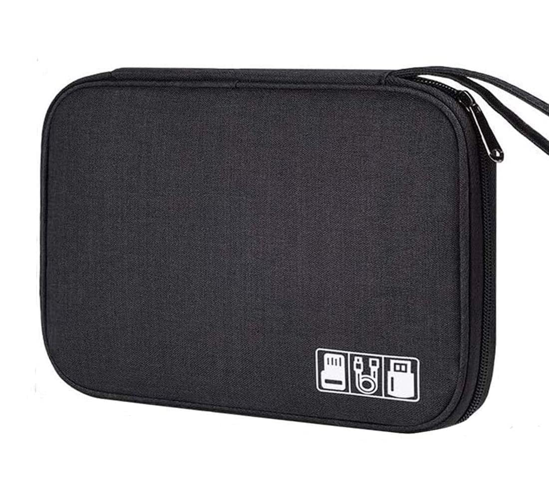 D-Dayons Portable Electronic Accessories Organizer Pouch Tech Kit Accessories Bag with Mobile Stand for Cord, Charger, Earphone, USB, SD Card, Cables (Black) (B0C2KQM57V) Amazon Price History, Amazon Price Tracker