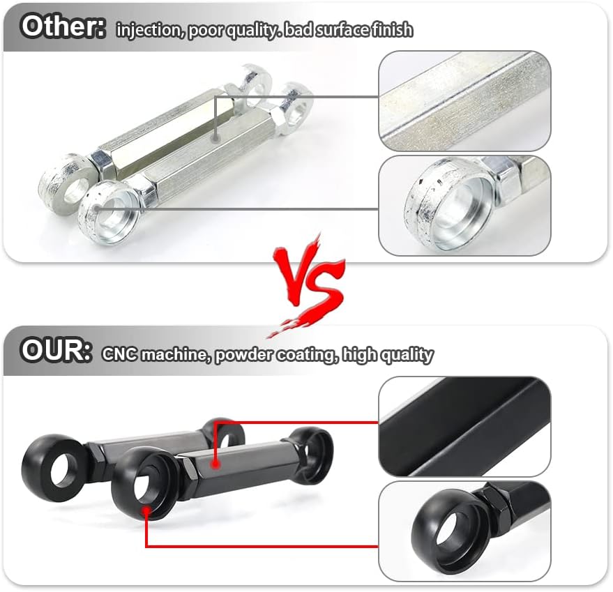 Xitomer Up - 4" Adjustable Lowering Links Kit Fit for DL650 / V-Strom 650 2004-2023 / NC750X DCT2018-2023 GSXR750 96-2005 / CB1100 2019, Suspension Links Lowering Links Adjustable