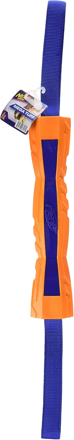 Nerf Dog Megaton Competition Stick Dog Toy, Lightweight, Durable and Water Resistant, 12 Inches, for Medium/Large Breeds, Single Unit, Blue/Orange