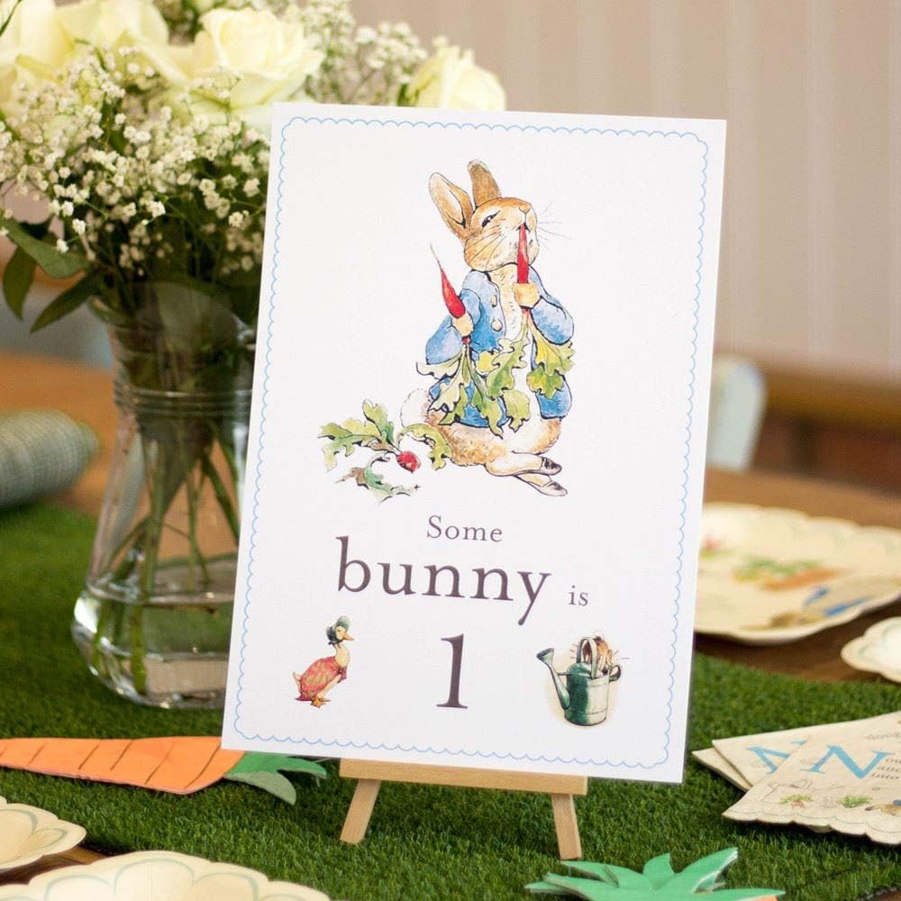 Peter Rabbit Birthday Sign Some Bunny is 1 A4 Card and Easel