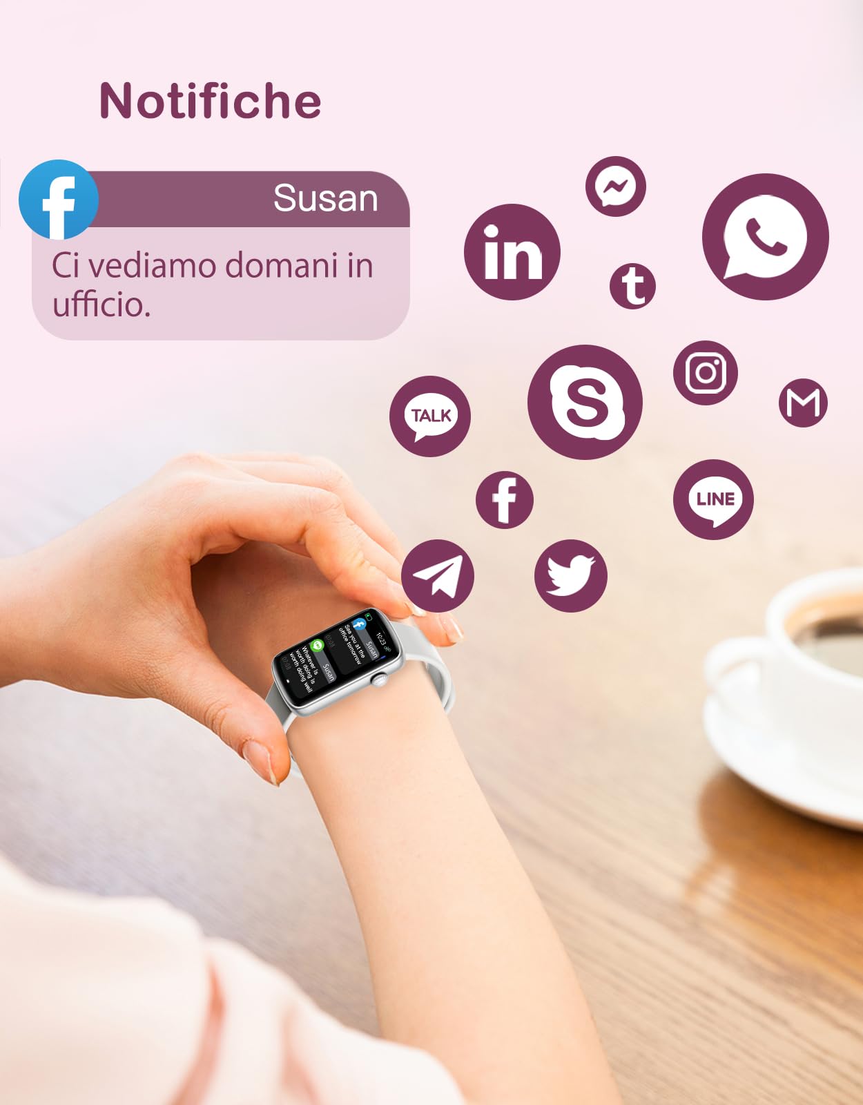 SHANG WING Orologio Smartwatch Donna Orologio Sport Fitness Cardiofrequenzimetro Ossigenazione del Sangue Conta Passi e Calorie Controllo Sonno Controllo fotocamera Previsioni Meteorologiche Grigio