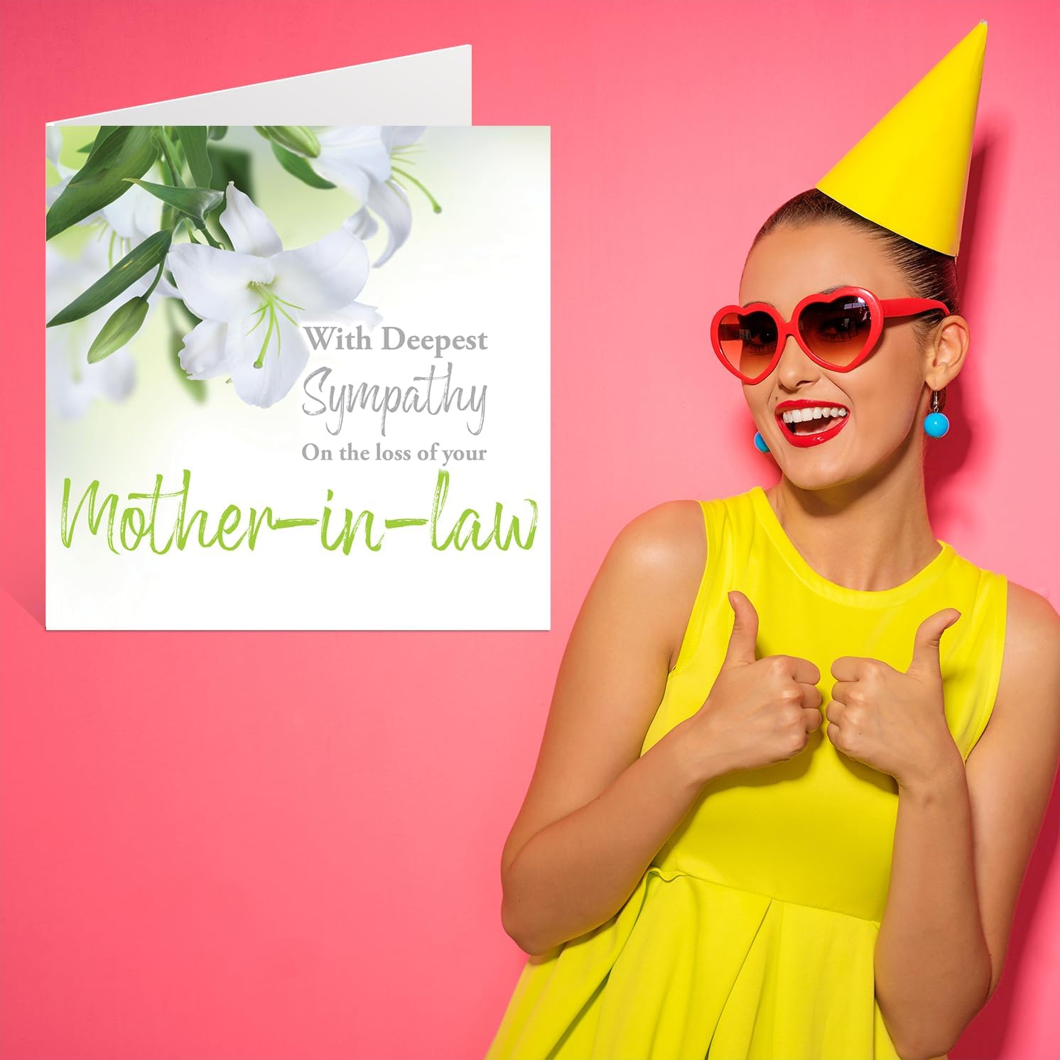 Sympathy Cards - With Deepest Sympathy On The Loss Of Your Mother in law Card - Sorry Mourning Bereavement Cards for Adults, 145mm Condolences Thinking of You Card, Floral Greeting