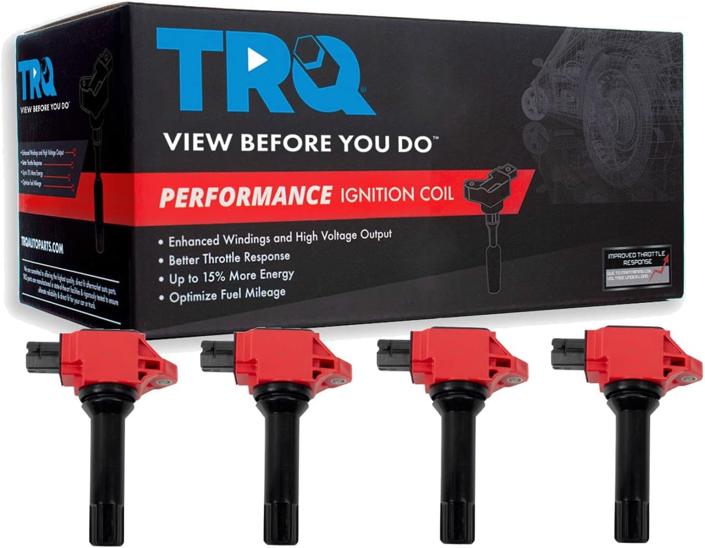 TRQ Ignition Coil Set Compatible with 2017-2018 Subaru Forester 2015-2019 Legacy Outback 2015-2021 WRX