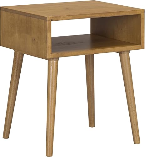 Miniatura 10 de NTC Mesita de noche Zoe de roble macizo, mesa auxiliar moderna de mediados de siglo, muebles de noche, mesa auxiliar, fácil montaje, negro quemado