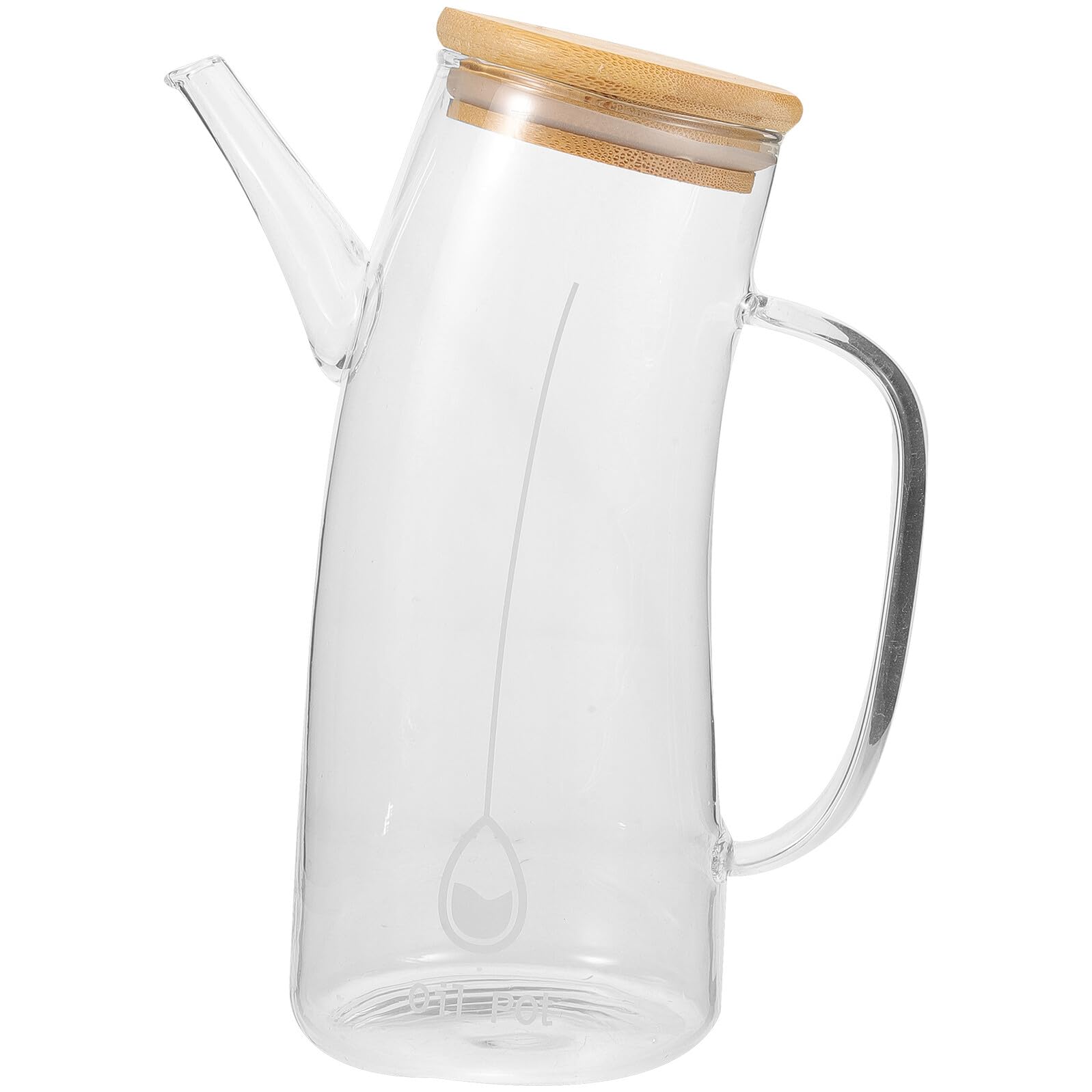 Glas Ölflasche mit Skala Großer Kapazität Auslaufsicherer Ölspender mit Ausgießer und Ergonomischem Griff für Küche und Haushalt Transparentes Glasölbehälter