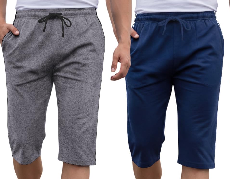 Image of FEEL TRACK Men's Regular Fit Three Fourth Capri (Pack of 2)