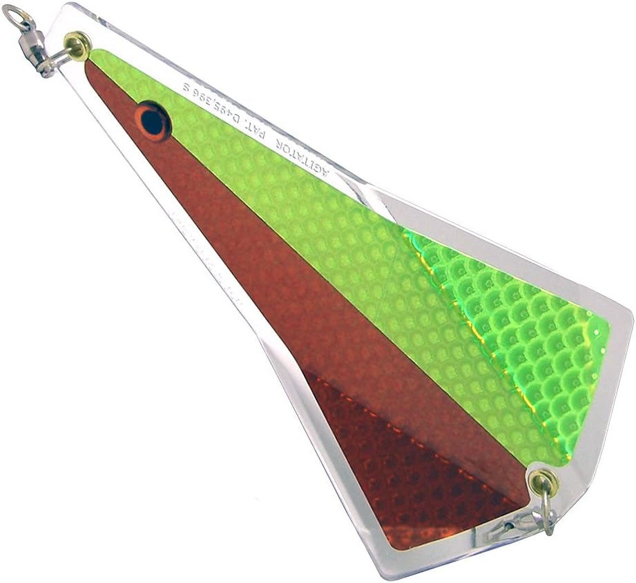 Hot Spot Large Agitator Flasher - Pearl Yellow Trolling Lure With Pre-Rigged Swivels