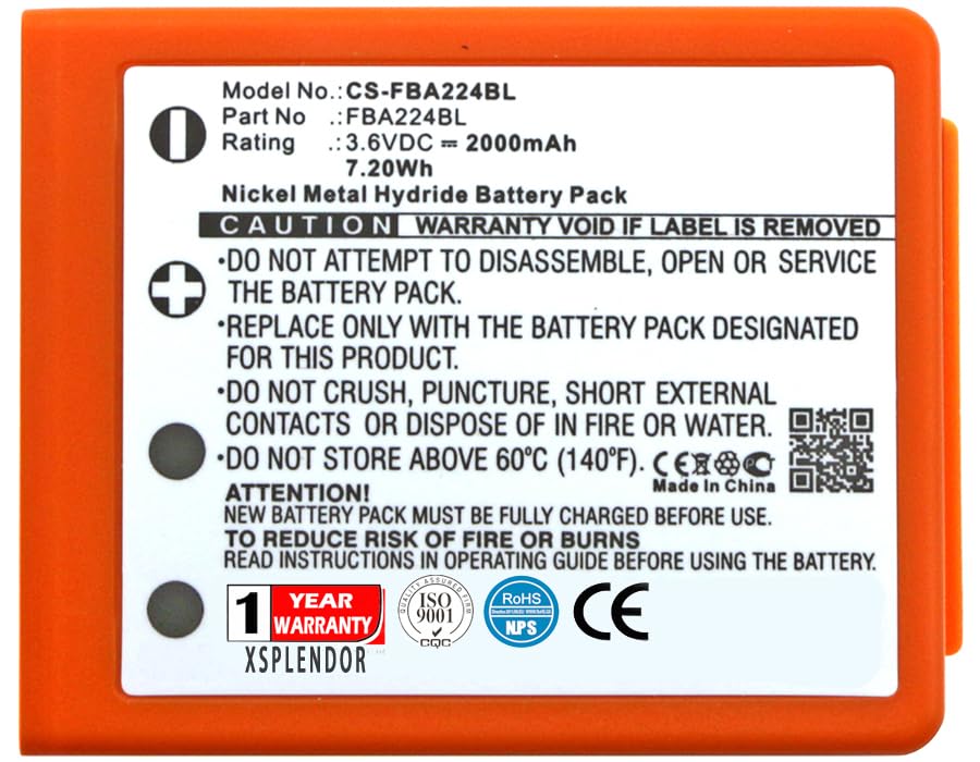 Replacement Battery for HBC Radiomatic Keynote, Radiomatic Linus 4, Radiomatic Micron 4 Part NO BA223000, BA223030, FUB6
