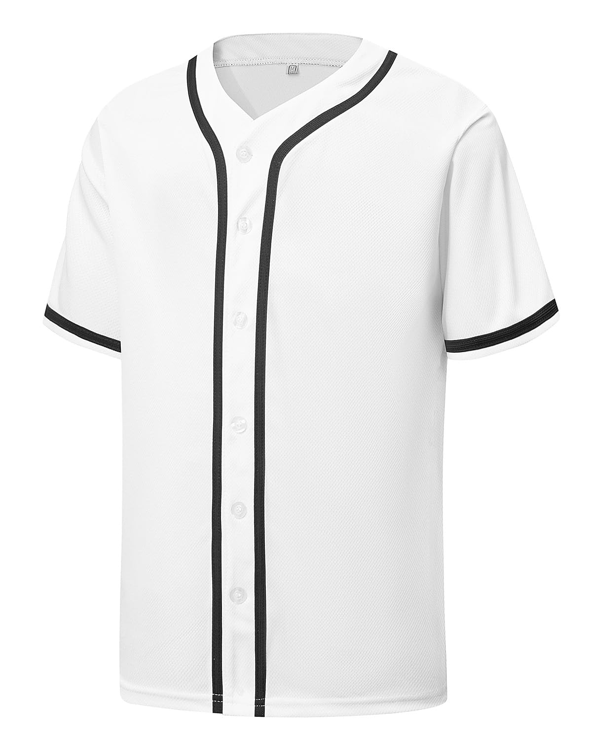YWIESMens Button Down Plain Baseball Jersey, Blank Softball Team Uniform, Hip Hop Hipster Short Sleeve Active Shirts