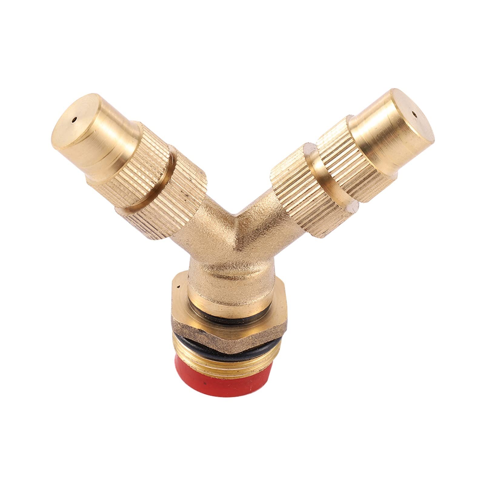 Système d'irrigation par aspersion pour jardin et pelouse, 5 trous, filetage externe 1/2 pouce, avec buse d'atomisation d'eau filtrée, pulvérisateur d'irrigation agricole pour jardin (couleur : roug