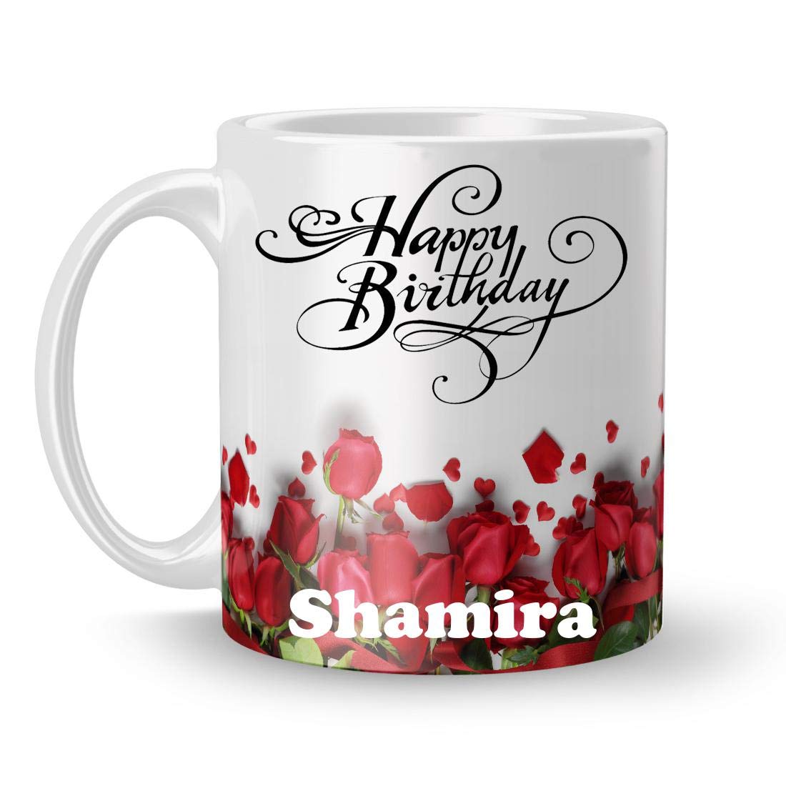 Happy Birthday Shamira Printed White Ceramic Mug (350) ml