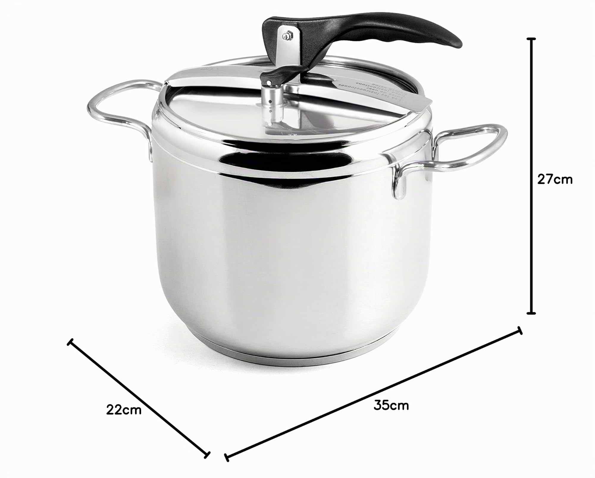 Autocuiseur, Acier Inoxydable, capacité de 7 litres, Préparation Cuisine, Triple Fond pour Tous, plaques de Cuisson y comprit l’Induction, Cuisine Rapide et économies d'énergie.