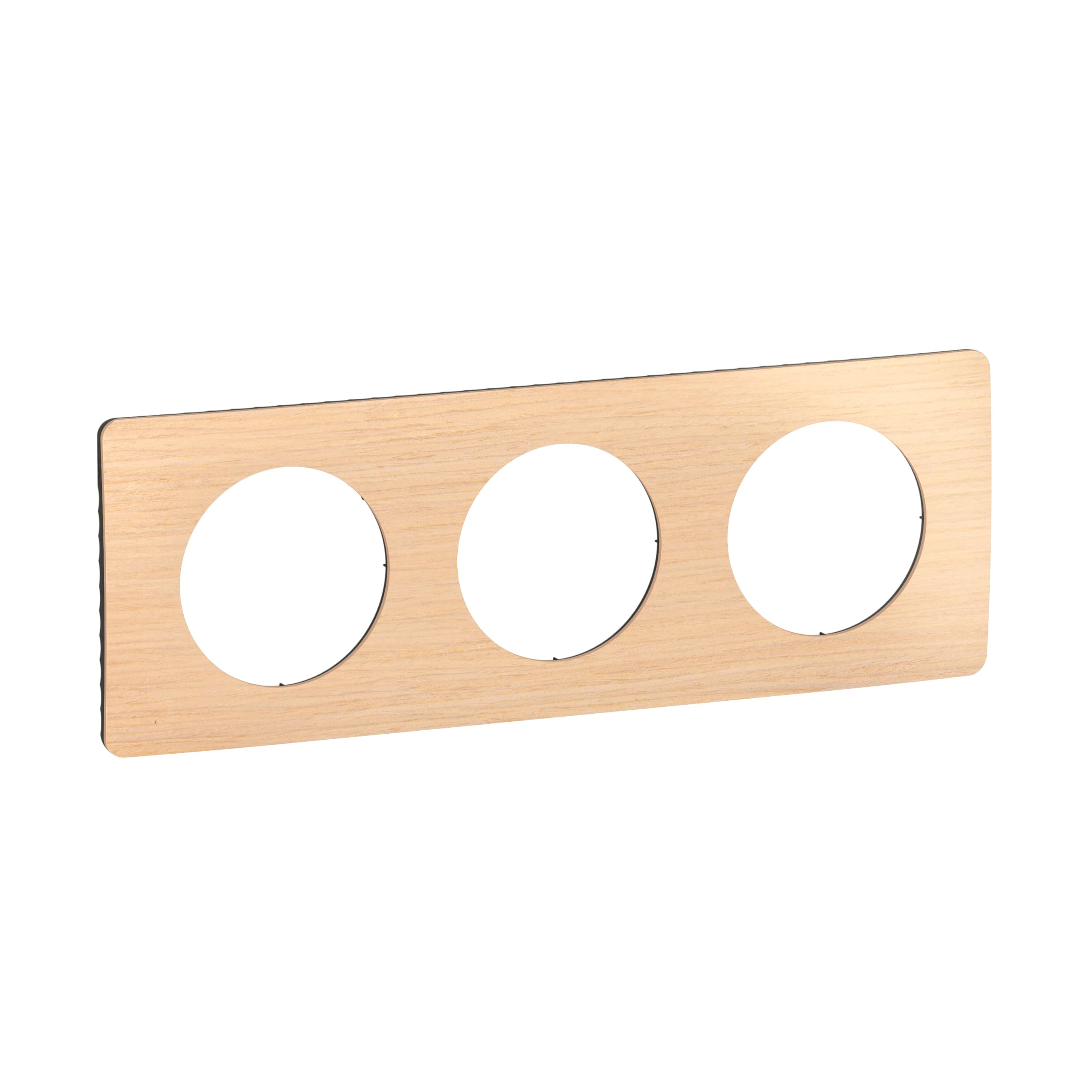 Plaque Céliane hêtre Legrand 3 postes en bois véritable pour un appareillage haut de gamme
