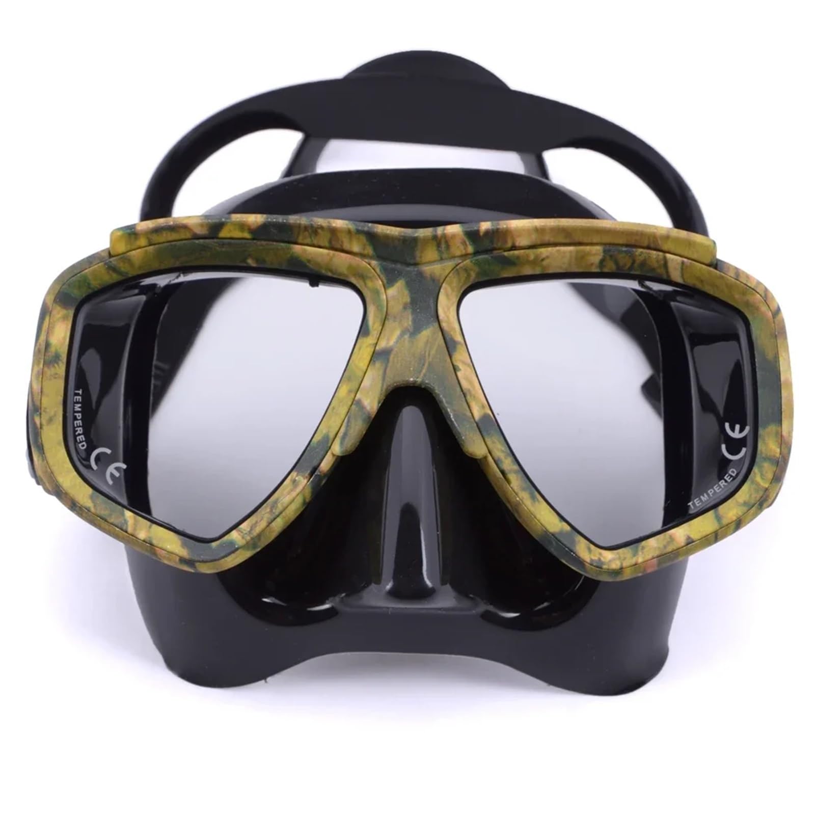 Masque Masques de plongée Masque de plongée sous-Marine Camouflage Anti-buée pour équipement de Chasse sous-Marine Masque de Natation Lunettes(Camo Flat Mirror1)